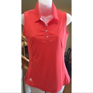 Adidas Sleeveless Polo Collared Golf Shirt XS Pink